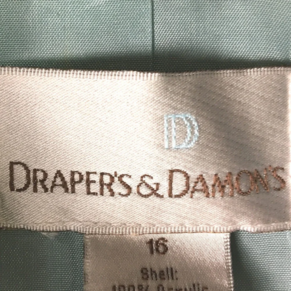 Drapers &‎ Damons Sage Green Basketweave Zip Front Jacket Size 16 2189JCM